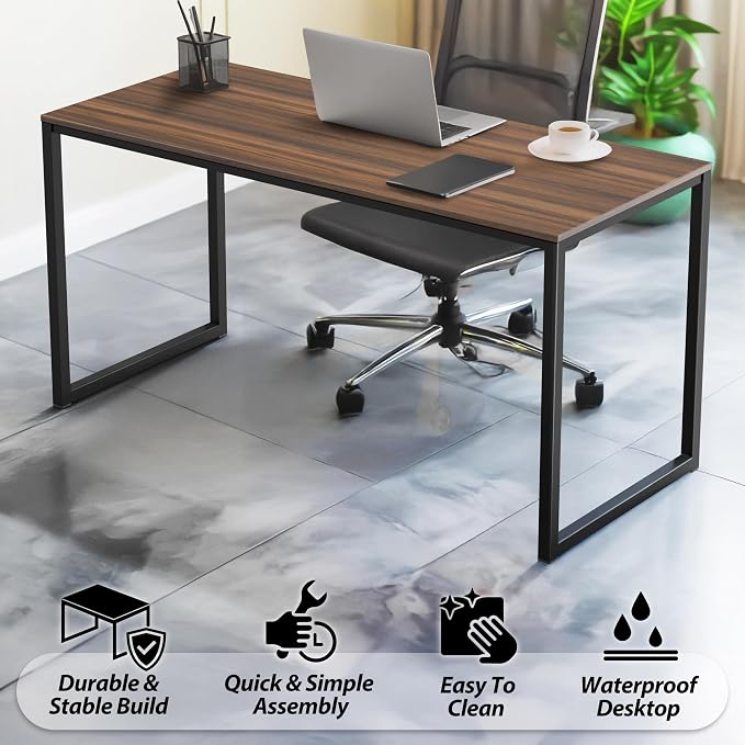 SHW Mission 40-Inch Home Office Computer Desk, Walnut - Image 4