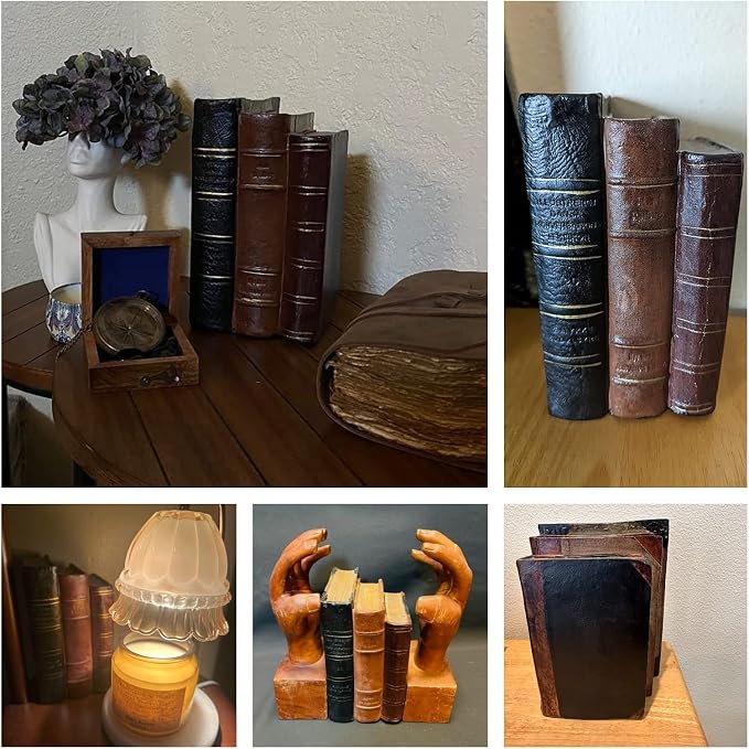 Guichifun Decorative Books Home Decor Clearance - Resin Retro Classical Fake Books Faux Books Decoration Fall Decor Gifts for Men Coffee Table Shelf Decor for Living Room Decor 5.5 * 4.5 * 7.5 Inch - Image 6