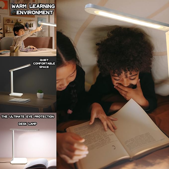 R RUCKERCO Led Desk Lamp Dimmable Desk Light Reading Lamp 3 Lighting Modes, Eye Protection Accessories, Study Desk Lamp Equipped USB Charger Suitable for Home Office is for Gift Giving - Image 6