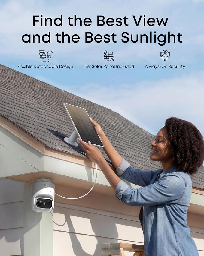 eufy Security eufyCam C37 4-Cam Kit, 360° Pan&Tilt Auto tracking, Security Cameras Wireless Outdoor, 2K Solar Powered, Human/Vehicle/Pet/Face AI Detection, No Subscription, Built-in 64GB Local Storage - Image 6