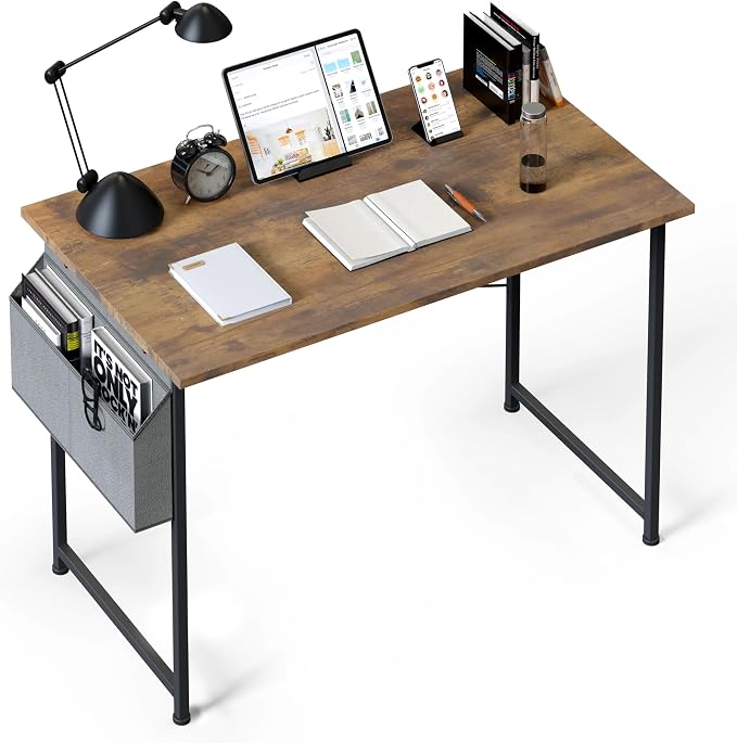 Small Space Writing Desk with Headphone Hooks, Modern Simple Design, Suitable for Study, Home Office and Children's Room by YSSOA