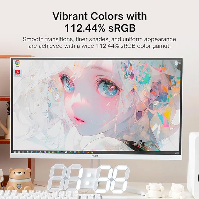 Pixio PX248 Wave White 24 inch 200Hz Refresh Rate FHD 1080p Resolution Fast IPS Panel 1ms GTG Response Time Built-in Speakers Gaming Monitor with Adaptive Sync - Image 6