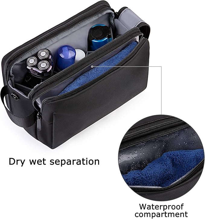 BAGSMART Toiletry Bag for Men, Travel Toiletry Organizer Dopp Kit Water-resistant Shaving Bag for Toiletries Accessories, Door Room Essentials,Green-medium - Image 3