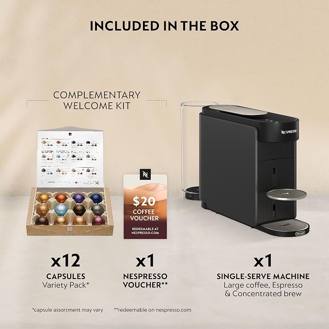 Nespresso Vertuo Up Coffee & Espresso Maker by De'Longhi, Grey | Graphite color coffee machine with 3 second start, 47 oz. multi-position water tank, iced coffee mode and app customization. - Image 3