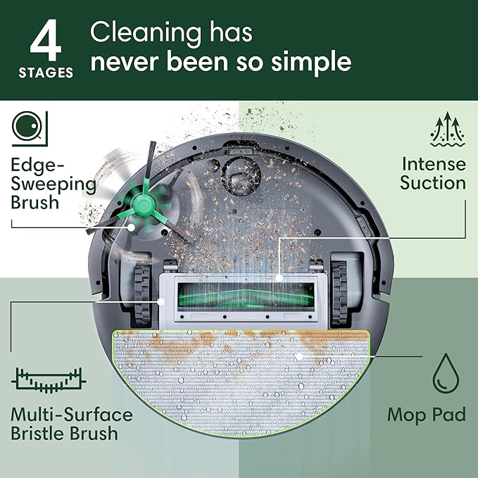 iRobot Roomba 105X Combo Robot Vacuum & Mop with AutoEmpty Dock, Self‑Emptying for Up to 75 Days, 70× Power‑Lifting Suction, Smart LiDAR Mapping, App & Voice Control, Ideal for Homes with Pets & Kids - Image 3