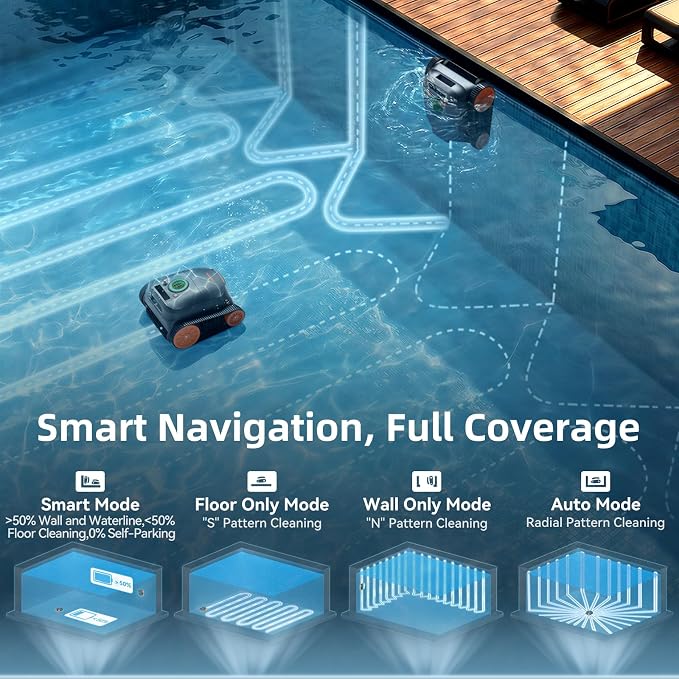 Ultra Nebula Cordless Pool Vacuum Robot, with 5580 GPH Suction, 180 Mins Runtime, Floor & Wall Cleaning, Smart Navigation, Pool Cleaner for Inground and Above Ground Pools up to 3229 Sq.Ft - Image 5