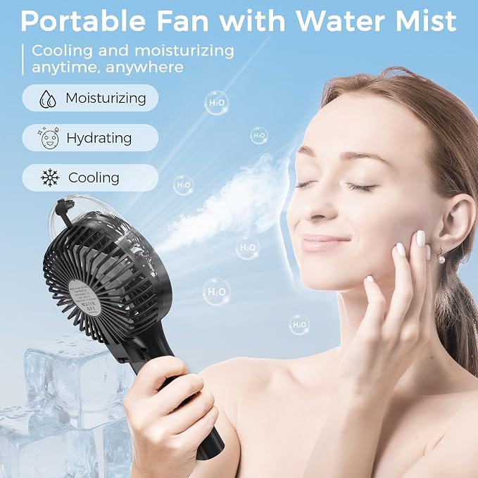 PANERGY Portable Misting Fan with Water Sprayer, Mothers Day Gifts for Mom, Birthday Gifts for Girls Women Men, Mini Handheld Fan Essentials for Travel Beach Camping Cruise, 2026 New - Image 2