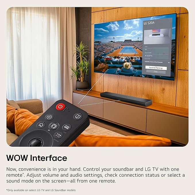 LG S20A 2.0 ch. Soundbar, Dolby Digital, TV Synergy, Wow Interface, DTS Digital Surround - Image 4