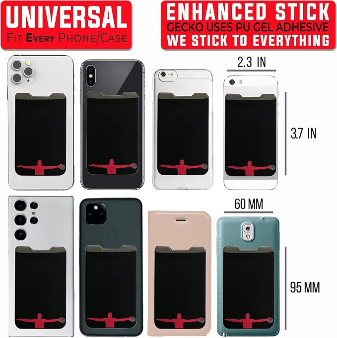Phone Wallet - Adhesive Card Holder - Cell Phone Pouch - Stick on Lycra Pocket by Gecko - Carry Credit Cards and Cash - Image 4