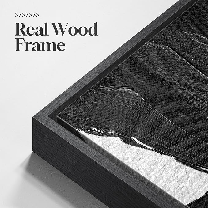 Large Framed Black and White Abstract Wall Art for Living Room, 3 Piece Canvas Prints Paintings Artwork for Walls, Modern Minimalist Wall Decor for Bedroom Dining Room Office hallway 24x36 In - Image 2