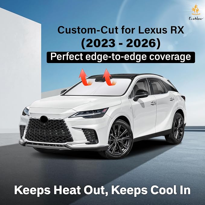 EcoNour Windshield Sunshade Compatible for Lexus RX 350 450h 2023-2024 2025 2026, Sun Visor for Front Windshield & Window Sun Shade Cover, UV Heat Blocker & Protector, Car Accessories - Image 2