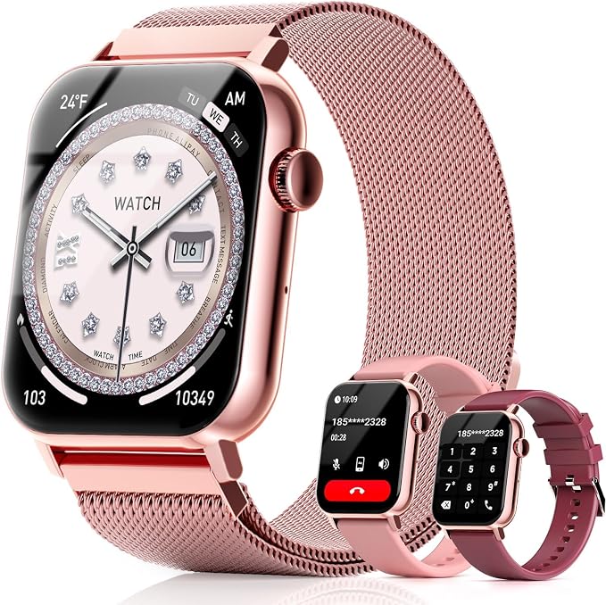 Trendia Smart Watches for Women - 1.83'' HD 2026 Fitness Tracker with Answer and Make Calls with Heart Rate Sleep SpO2 Monitor 120+ Sport Modes IP68 Waterproof and Compatible iPhone and Android Pink by Trendia