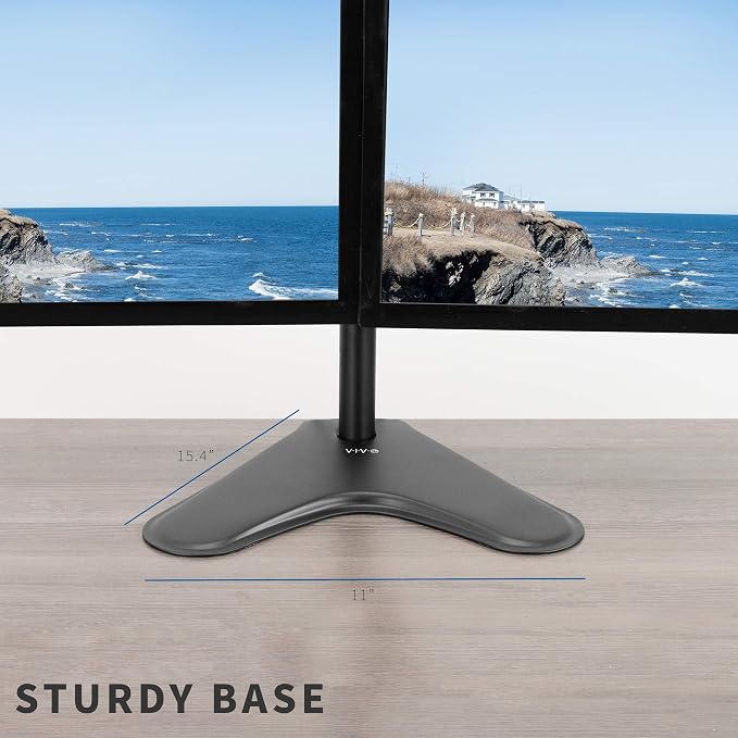 VIVO Dual 13 to 30 inch Monitor Free-Standing Mount, Fully Adjustable Desk Stand, Holds 2 Flat or Curved Display Screens, STAND-V102F - Image 6