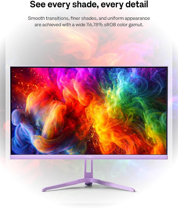 Pixio PX249 Wave Purple 24 inch 240Hz Refresh Rate FHD 1080p Resolution Fast IPS Panel 1ms GTG Response Time Built-in Speakers Gaming Monitor with Adaptive Sync - Image 6