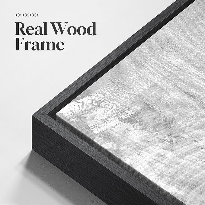 Large Framed Black and White Gray Abstract Wall Art, 3 Piece Modern Canvas Prints Paintings Artwork for Walls, Grey Abstract Pictures for Living Room Hallway Bedroom Office Wall Decor Total 30x60 In - Image 5