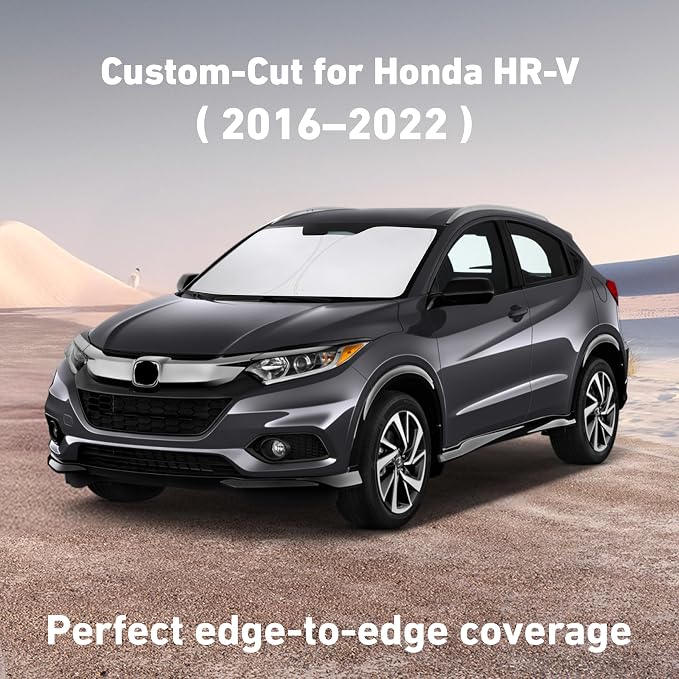 EcoNour Windshield Sunshade Compatible for Honda HRV 2016-2020 2021 2022, Sun Visor for Front Windshield & Window Sun Shade Cover, UV Heat Blocker & Protector, Car Accessories - Image 2