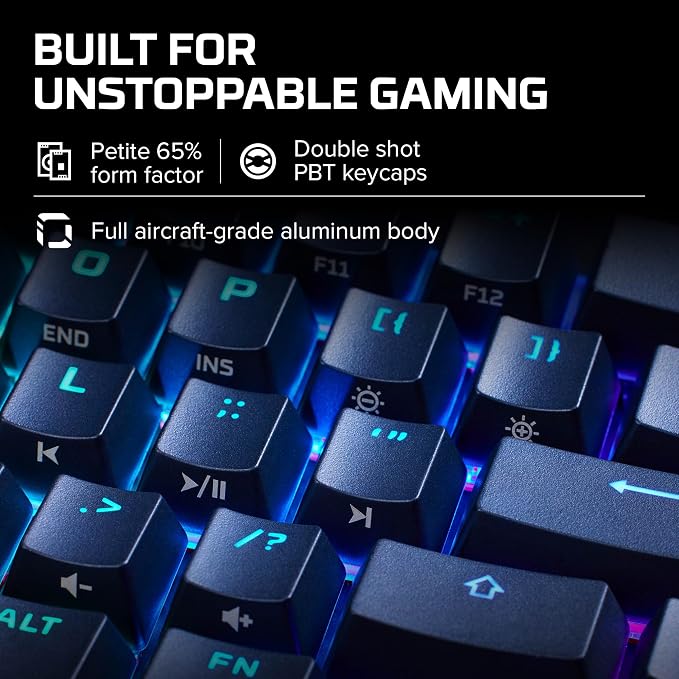 HyperX Alloy Origins 65 - Mechanical Gaming Keyboard – Compact 65% Form Factor - Linear Red Switch - Double Shot PBT Keycaps - RGB LED Backlit - NGENUITY Software Compatible,Black - Image 5