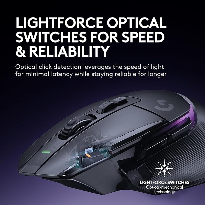 Logitech G502 X Plus Wireless RGB Gaming Mouse - Black | Optical Switches, RGB, 13 Buttons , Infinite Scroll Toggle, <130 hr Battery, USB-C, Wireless Charging Capable, for PC/MacOS - Image 5