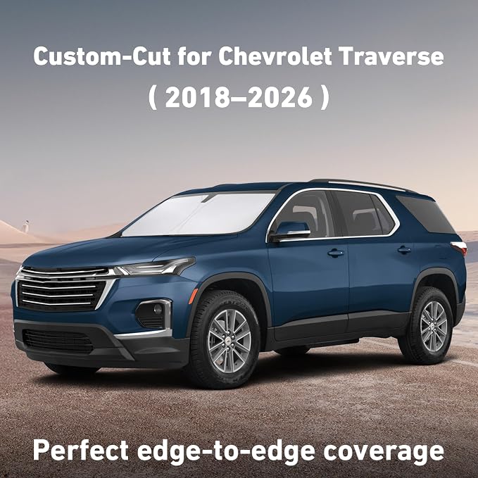 EcoNour Windshield Sunshade Compatible for Chevrolet Traverse 2018-2024 2025 2026, Sun Visor for Front Windshield & Window Sun Shade Cover, UV Heat Blocker & Protector, Car Accessories - Image 2