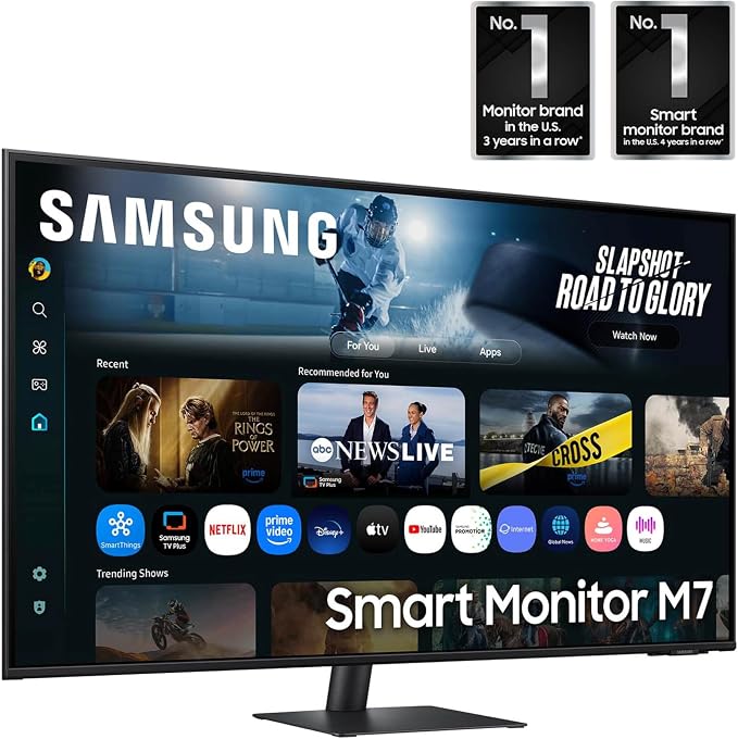 Samsung 43” Smart Monitor M7 (M70F) 4K UHD Display, Samsung Vision AI, Smart TV Apps, Gaming Hub, USB-C, HDMI and USB-A, Black, LS43FM702UNXZA, 2025 - Image 3
