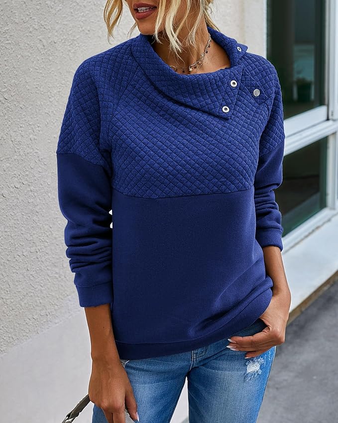 BTFBM Women Fashion Quilted Pattern Lightweight Zipper Long Sleeve Plain Casual Ladies Sweatshirts Pullovers Shirts Tops - Image 2