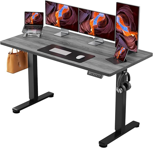 ErGear Height Adjustable Electric Standing Desk, 63 x 28 Inches Sit Stand up Desk, Memory Computer Home Office Desk, Grey by ErGear