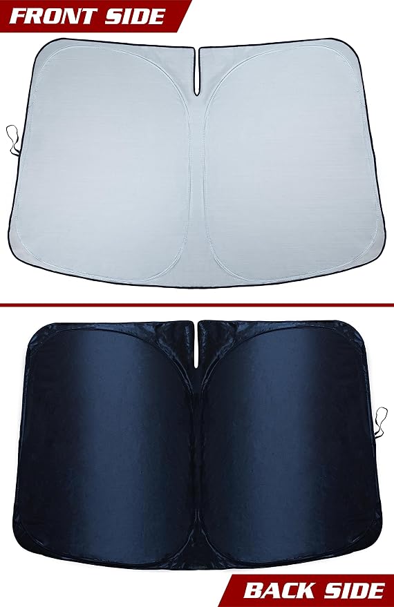 Magnelex Tesla Windshield Sun Shade for Model S 2012-2026 - Reflective Polyester Blocks Heat & Sun, Foldable Car Window Sun Blocker, Mirror Cut-Out, Fade-Resistant Sunshade, Tesla S Accessories - Image 4