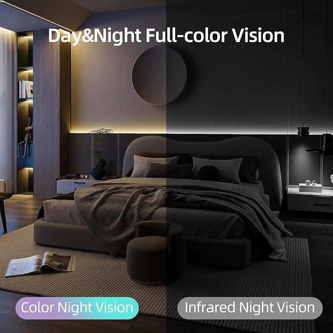 Hawkray 360° 2K 3MP Security Camera Indoor,2.4/5GHz WiFi Smart Motion Alert with AI & 911 Connect,Color Night Vision,355° Pan 60° Tilt,Two-Way Talk - Image 5