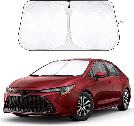 EcoNour Windshield Sunshade Compatible for Toyota Corolla 2020-2026 Car-240T Polyester Material Car Sun Visor-Reflector Blocks UV Rays-Foldable Sunshade Interior Protection-Toyota Corolla Accessories by EcoNour