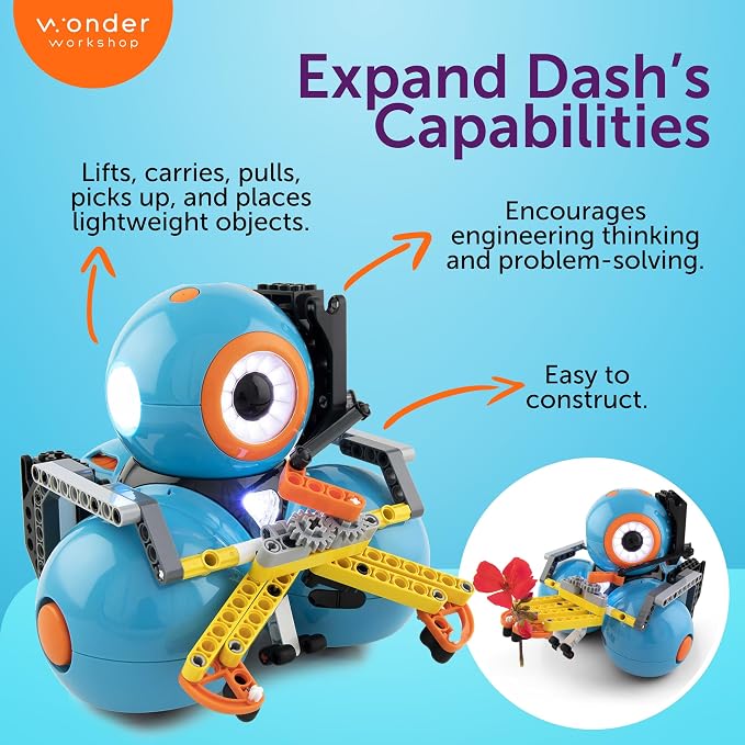 Wonder Workshop Dash Robot Wonder Pack – Coding Educational Bundle for Kids 6+ – Free STEM Apps with Instructional Videos - Launcher Toy, Sketch Kit Drawing, Gripper Building - Image 5