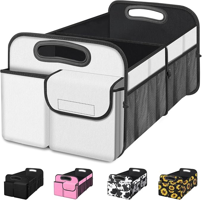 Femuar Car Trunk Organizer, Car Storage Organizer with Large Capacity Waterproof Collapsible Trunk Organizer for Car Suv/Jeep/Sedan (Beige, Standard) by GuangzhouTailinTechnologyCo