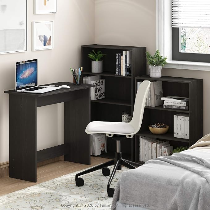 Furinno PASIR Book Shelf, 4-Tier Bookshelf, Bookcase with Open Shelf, 9.4 x 23.6 x 41.7, for Living Room, Bedroom, Home Office, Espresso - Image 5