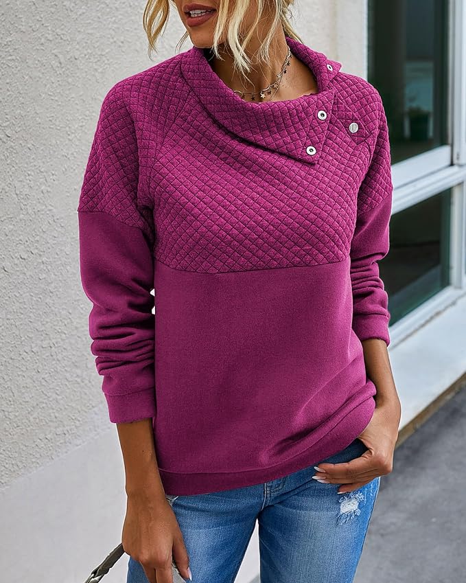 BTFBM Women Fashion Quilted Pattern Lightweight Zipper Long Sleeve Plain Casual Ladies Sweatshirts Pullovers Shirts Tops - Image 2