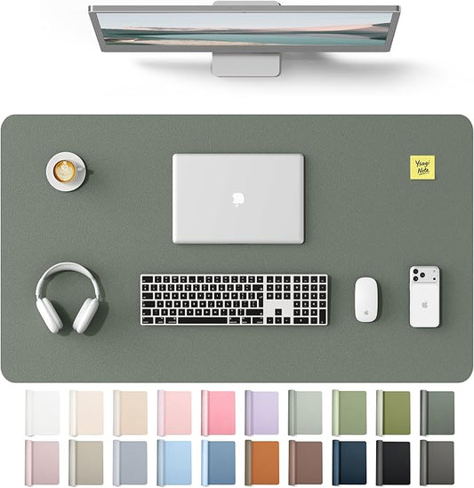 YSAGi Leather Desk Protector, Office Mat, Large Mouse Mat, Non-Slip PU Leather Blotter, Laptop Desk Mat, Waterproof Writing Pad for Office and Home(Dark Green, 40" x 24") by YSAGi
