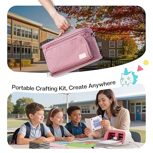 Likcut Vinyl Cutter Machine Cardstock Creator Bundle with Carrying Case & Accessories - Create a Sticker Machine, Portable Vinyl Printer for HTV, Cardstock and Creative DIY Joy - Image 5