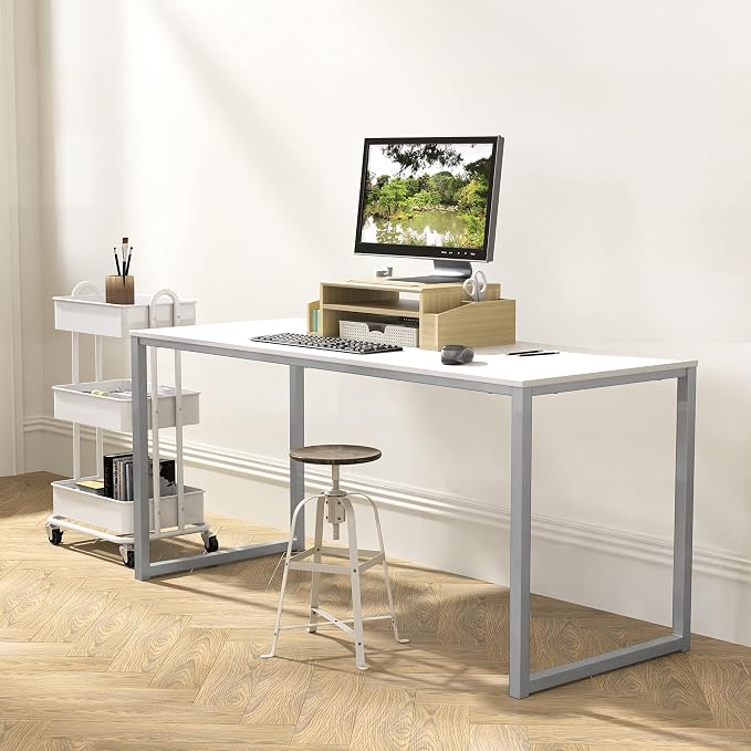 SHW Mission 48-Inch Home Office Computer Desk, White - Image 2