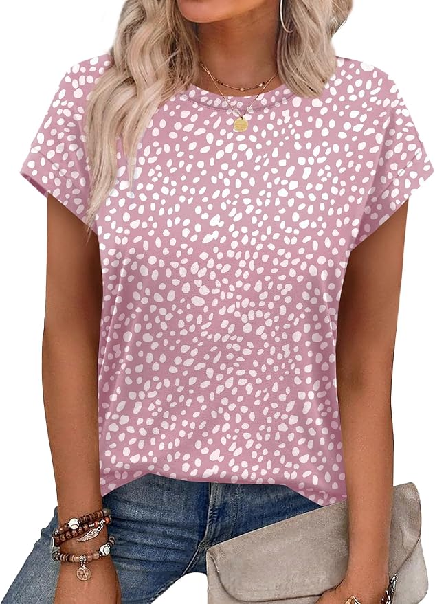 Alaroo Womens Summer Tops Short Sleeve Shirts Crew Neck Tshirt Cute Trendy Tunic Blouses (S-3XL) by Alaroo
