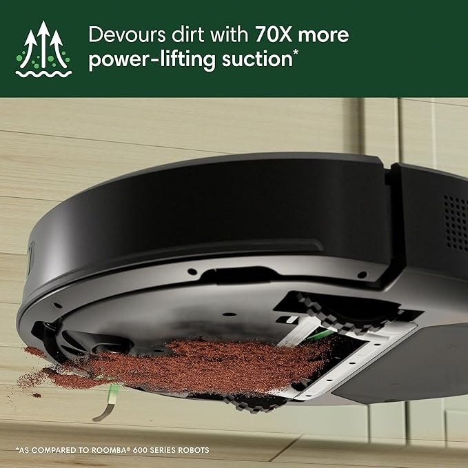 iRobot Roomba 105X Robot Vacuum, Smart LiDAR Mapping, 70X Power‑Lifting Suction, Custom Room Cleaning, App & Voice Control, Auto Recharge, Great for Homes with Pets & Kids - Image 4
