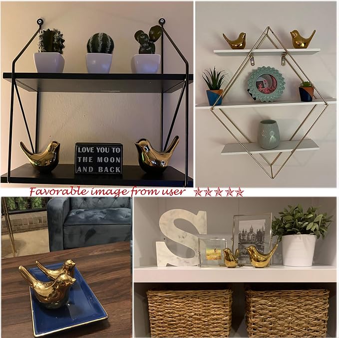 FANTESTICRYAN Small Birds Statues Gold Home Decor Modern Style Figurine Decorative Ornaments for Living Room, Bedroom, Office Desktop, Cabinets - Image 7