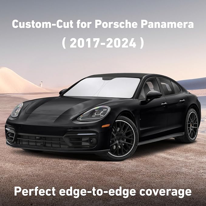 EcoNour Windshield Sunshade Compatible for Porsche Panamera 2017-2022 2023 2024, Sun Visor for Front Windshield & Window Sun Shade Cover, UV Heat Blocker & Protector, Car Accessories - Image 2