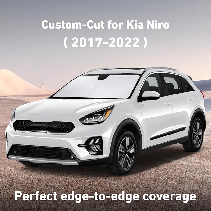 EcoNour Windshield Sunshade Compatible for Kia NIRO 2017-2020 2021 2022, Sun Visor for Front Windshield & Window Sun Shade Cover, UV Heat Blocker & Protector, Car Accessories - Image 2