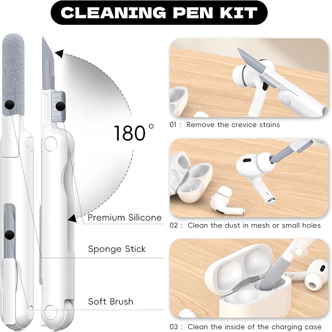for Airpods Pro 2nd/1st Generation Case Cover, Compatible with Airpods Pro Case 2nd Gen USB C Charging Port, Clear Soft Transparent Military Grade Shockproof Case, Clear Black - Image 4