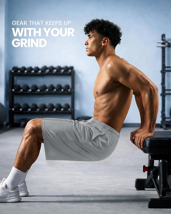 Quick Dry Knit Men's Athletic Shorts Loose-Fit Running Workout Gym Shorts - Image 2