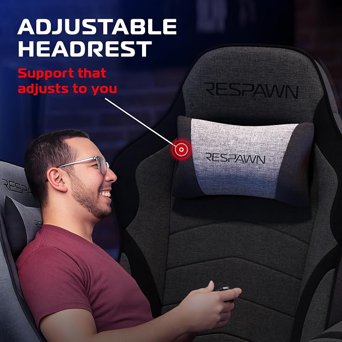 RESPAWN 900 Gaming Recliner Chair with Footrest, Cup Holder and Swivel | Ergonomic gaming recliner with footrest, cup holder, lumbar support, 135° recline & 360° swivel for console gaming - Image 3