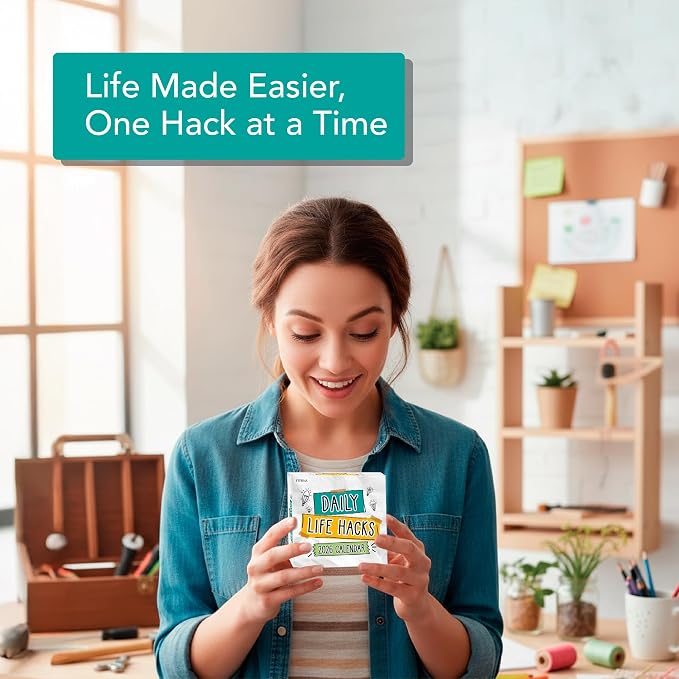 2026 Daily Life Hacks Desktop Calendar | Day To Day Tear Off Calendar with 365 Interesting Hacks & Facts for Everyday of the Year, Fun Box Calendar Gift For Men or Women, Christmas Stocking Stuffer Gift for Home or Office - Image 5