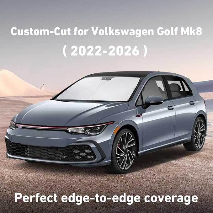 EcoNour Windshield Sunshade Compatible for Volkswagen VW Golf Mk8 2022-2024 2025 2026, Sun Visor for Front Windshield & Window Sun Shade Cover, UV Heat Blocker & Protector, Car Accessories - Image 2