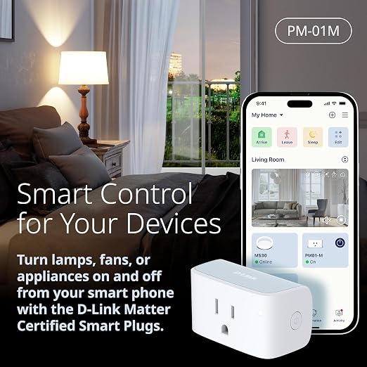 D-Link PM-01M Wi-Fi Smart Plug, Aquila PRO AI & Matter Supported, Compact Design, 15A/1800W Max, Energy Monitoring, Easy Bluetooth Setup, Works with Alexa & Google Home, Flame-Retardant, UL Certified - Image 9