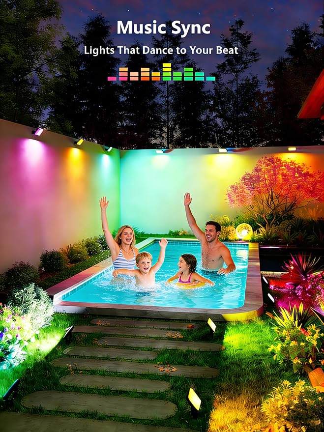 BrizLabs Smart Flood Lights, 6 Pack Orange & Purple Halloween Floodlights | RGBCW Color Changing; APP & Voice Control; Waterproof Landscape Lighting for Fall Autumn Garden Yard House Wall Pathway Decor - Image 2