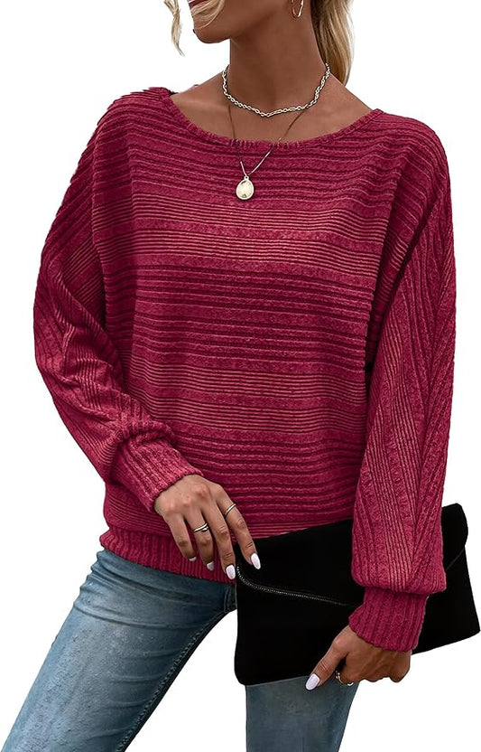 Womens Long Sleeve Shirts Crewneck Tunic Tops Pullover Sweaters Business Casual Blouses Fall Fashion 2026 by EffortlessChicRichinStory