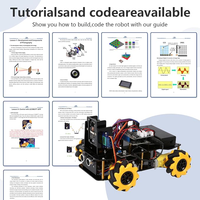 ACEBOTT Robot Kit with 3MP Camera, Robotics for Kids Ages 8–12 12-16 Compatible with Arduino & Scratch, App & Remote Control, STEM Toys Coding Robot Kit, Gift for Kids, Teens and Adults - Image 6